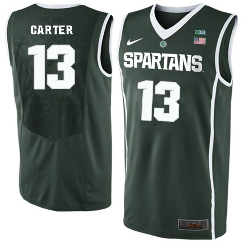 Men Michigan State Spartans #13 Ben Carter NCAA Nike Authentic Green College Stitched Basketball Jersey JG41P07RB